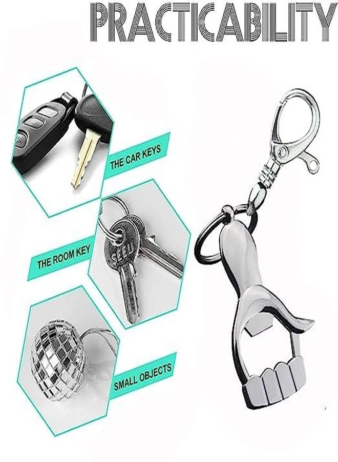 Stealodeal New Multifunctional Metal Key Chain Thumbs Up Hand Bottle Opener Key Ring Silver - Image 5
